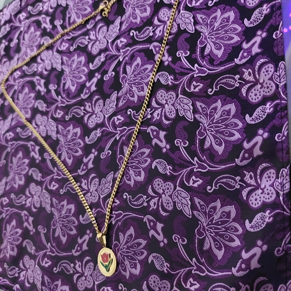 18K Gold Plated 🌹 Rose Flower Pendant with 18K Gold Plated Miami Cuban Link - Picture 11 of 13